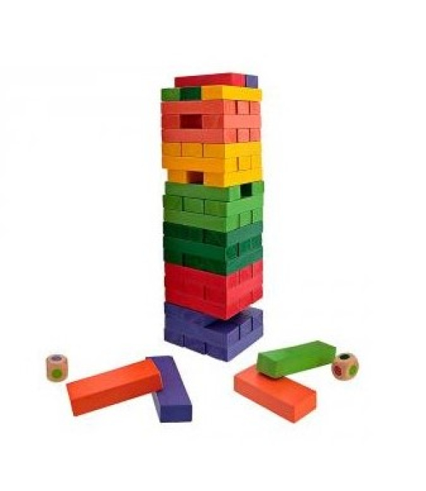 Jenga színkockával