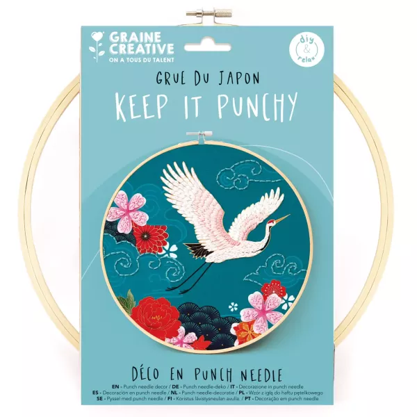 Punch needle hímzőkészlet - Japán daru - 25 cm