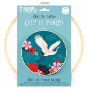 Punch needle hímzőkészlet - Japán daru - 25 cm