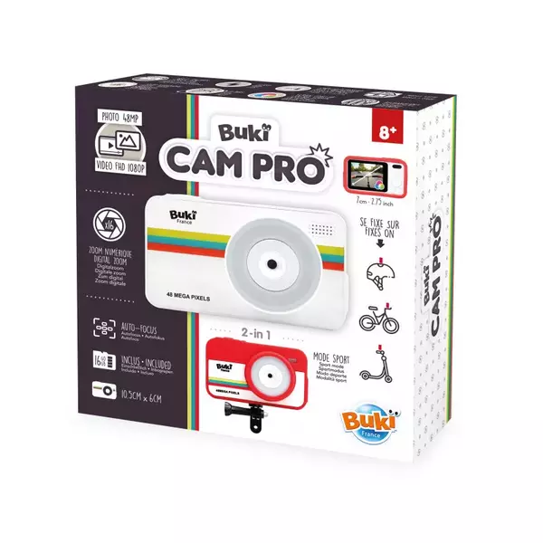 2 az 1-ben sportkamera és fényképezőgép 16 GB-os SD kártyával