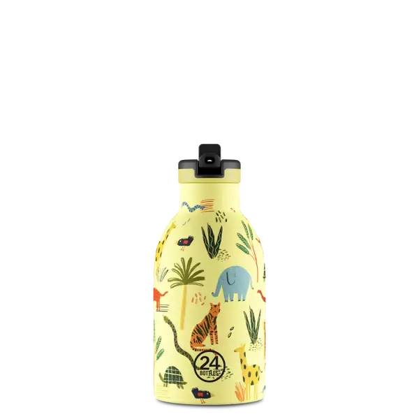 24Bottles Kids termosz - Jungle Friends - 330ml - Szívószállal