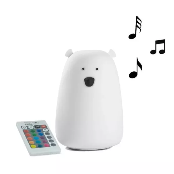 Szilikon éjjeli fény bluetooth hangszóróval - Medve - Fehér