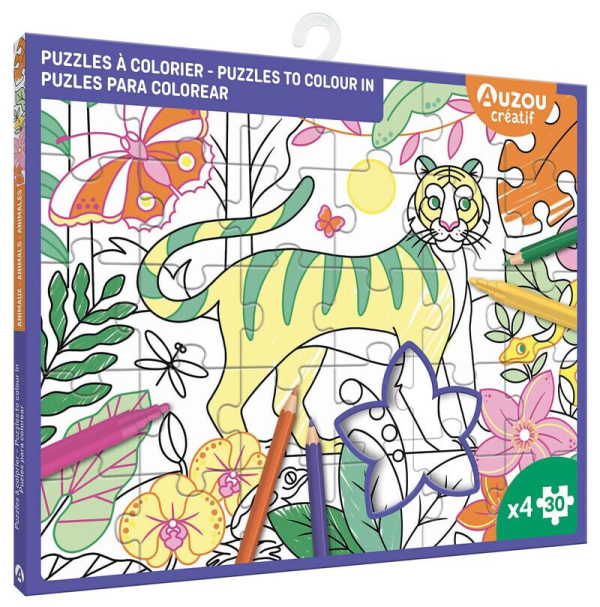 Színezhető puzzle kreatív készlet - 4 kép - Állatok