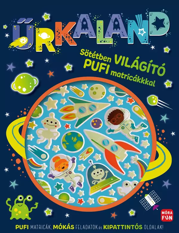 Űrkaland - Sötétben világító pufi matricákkal