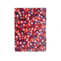 Gumis mappa – Piros virágos minta, A4