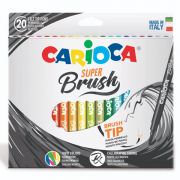 Carioca - Ecsetvégű filctoll készlet, 20db-os