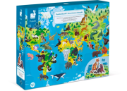 Oktató Puzzle és 3D figurák - Veszélyeztetett állatok, 200db-os