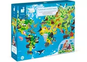 Oktató Puzzle és 3D figurák - Veszélyeztetett állatok, 200db-os