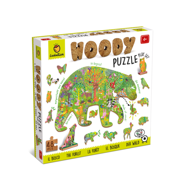 Fa puzzle - Erdei állatok - 48db