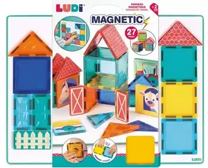 Mágneses építőkészlet - Kezdő - 27 db alappal