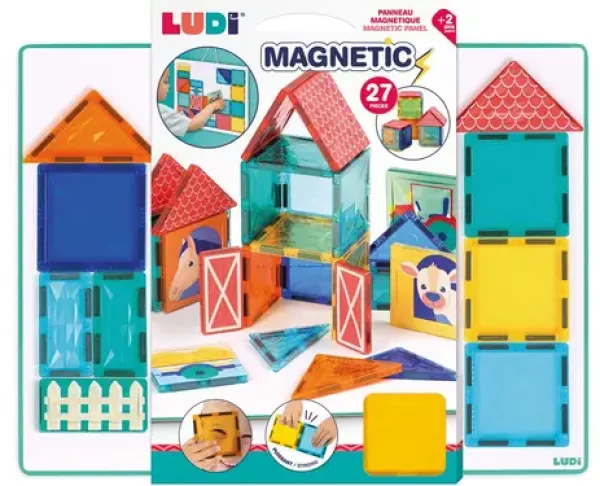 Mágneses építőkészlet - Kezdő - 27 db alappal
