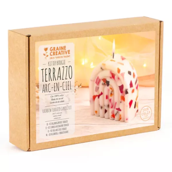 Gyertyakészítő - Szivárvány terrazzo 