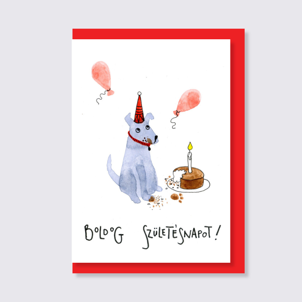 Papetri képeslap - Boldog születésnapot! - Kutya
