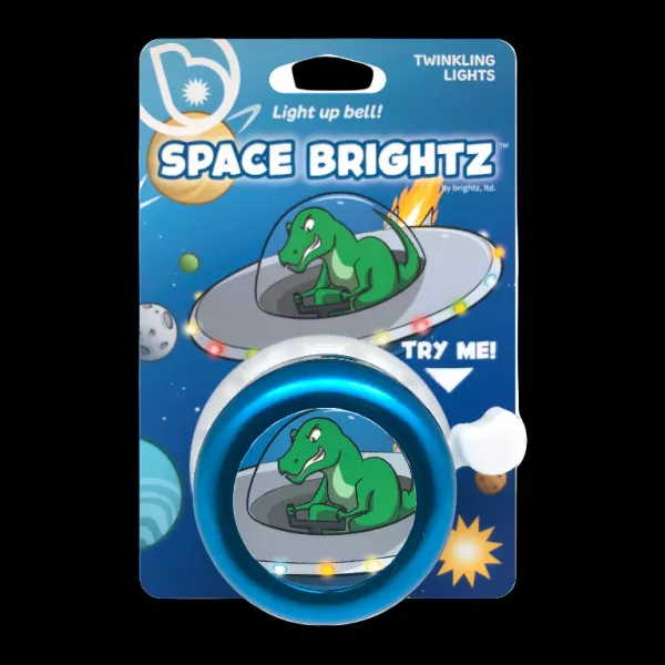 Kerérkpár csengő színes led világítással - kék, dinó