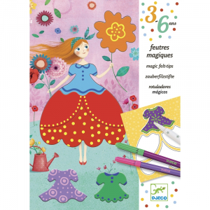 Színezés és mintakészítés varázsfilccel - Marie's pretty dresses
