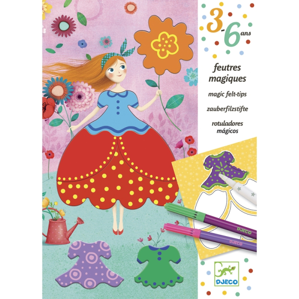 Színezés és mintakészítés varázsfilccel - Marie's pretty dresses
