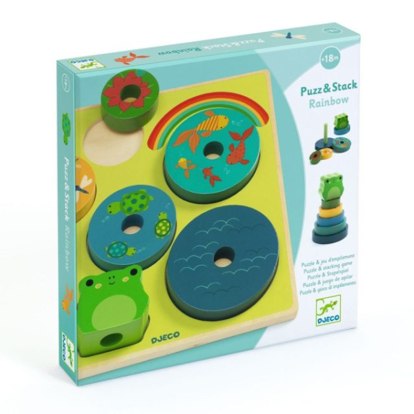 Formaillesztő és Montessori torony - Szivárvány - Puzz & Stack Rainbow