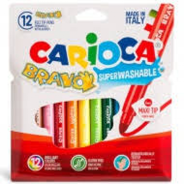 Carioca - Lemosható maxi filctoll készlet, 12db
