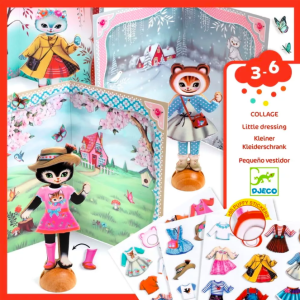 Papírbaba öltöztető - Kismacska gardróbja