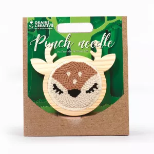 Punch needle hímzőkészlet - Őzike - 15 cm