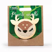 Punch needle hímzőkészlet - Őzike - 15 cm