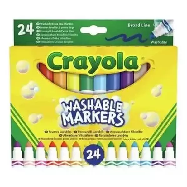 Crayola - Tompahegyű, lemosható filctoll - 24 db