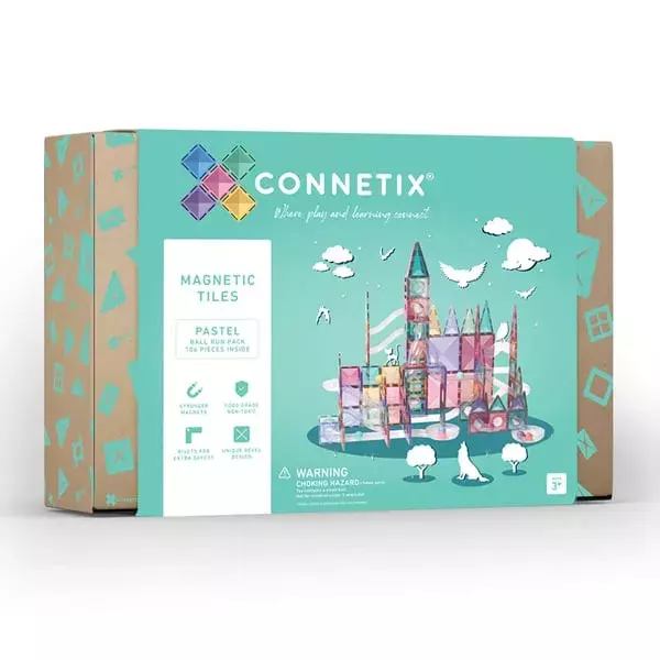 Connetix - Golyópálya alap készlet - Pasztell - 106 db