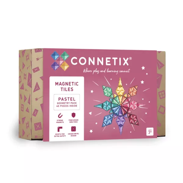 Connetix - Pasztell geometriai készlet - 40 db