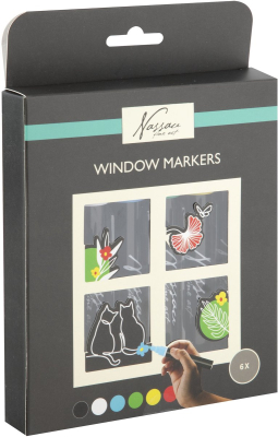 Ablak festő filctoll készlet - 6db-os