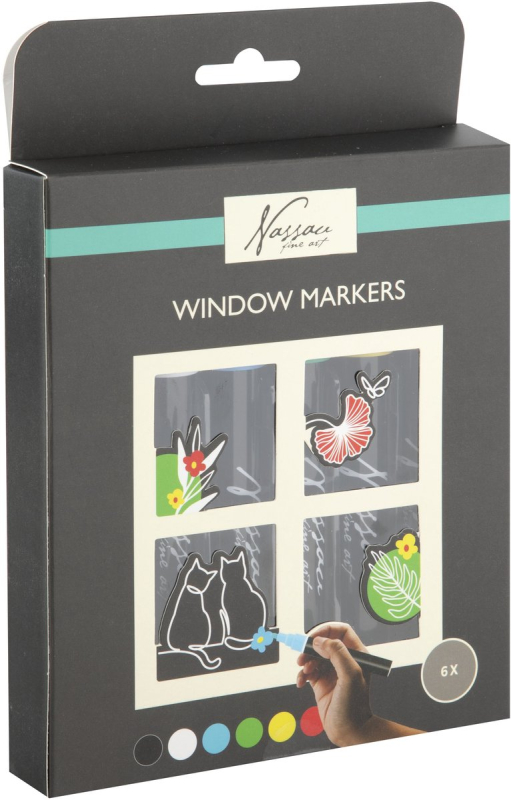 Ablak festő filctoll készlet - 6db-os