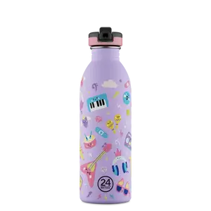 24Bottles Kids kulacs - Music friends - 500ml - Szívószállal 