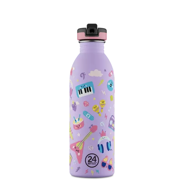 24Bottles Kids kulacs - Music friends - 500ml - Szívószállal 