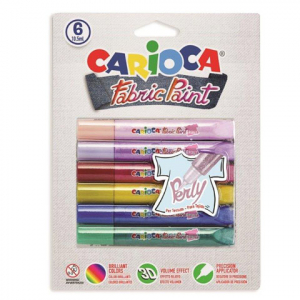 Carioca - 3D hatású textil filctoll, 6db