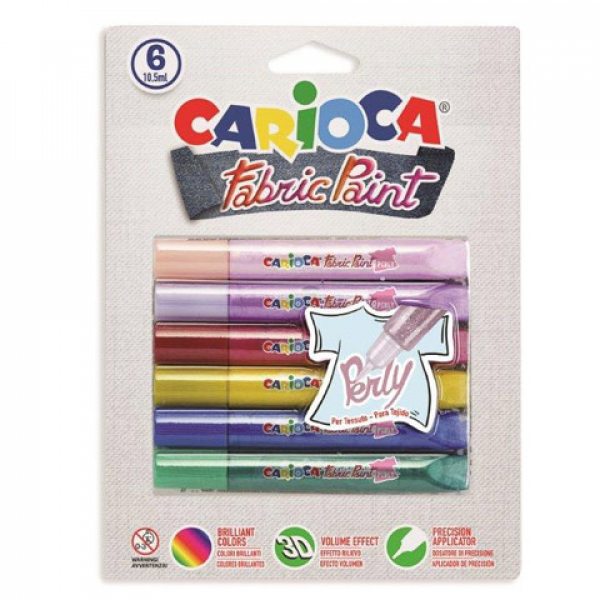 Carioca - 3D hatású textil filctoll, 6db