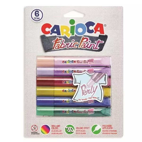 Carioca - 3D hatású textil filctoll, 6db