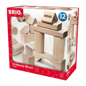 Brio - Építő szett, natúr - 50 darabos