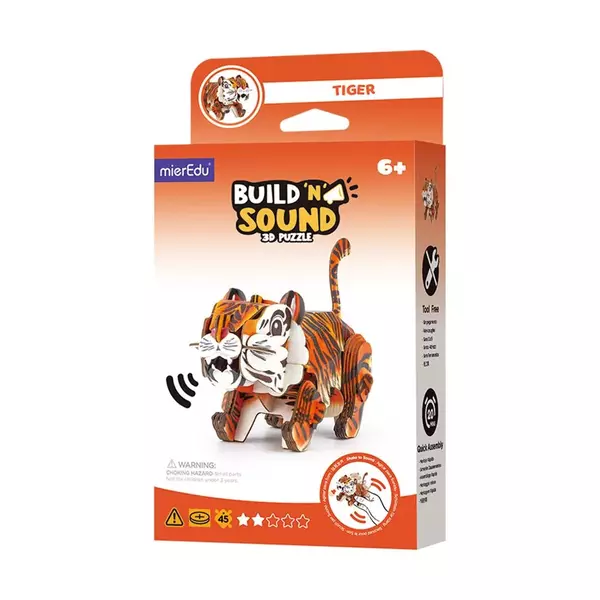 Hangot adó 3D állatos puzzle - Tigris