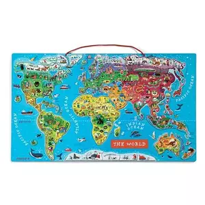 Mágneses világtérkép puzzle - 92db-os