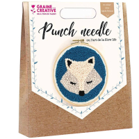 Punch needle hímzőkészlet - Róka - 20 cm