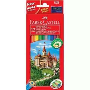 Faber Castell - ECO színes ceruza hegyezővel, 12db-os