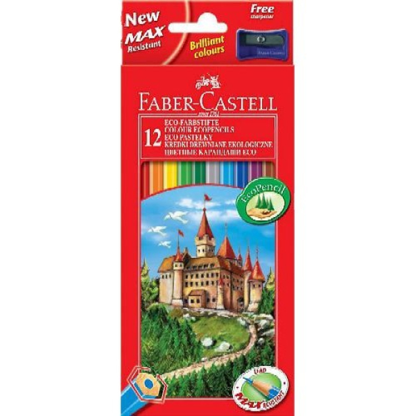 Faber Castell - ECO színes ceruza hegyezővel, 12db-os