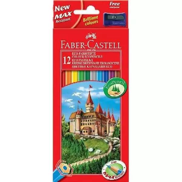 Faber Castell - ECO színes ceruza hegyezővel, 12db-os