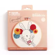 Hímzőkészlet - Repülő nyuszi - 15 cm 