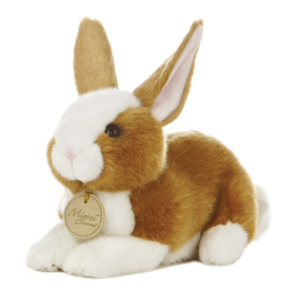 Plüss nyuszi - Barna-fehér Miyoni - 20cm