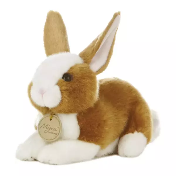 Plüss nyuszi - Barna-fehér Miyoni - 20cm