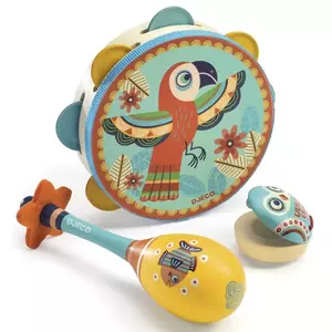 Játékhangszer készlet - Tambourine, maracas, castanet