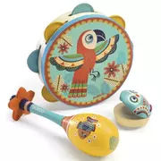 Játékhangszer készlet - Tambourine, maracas, castanet