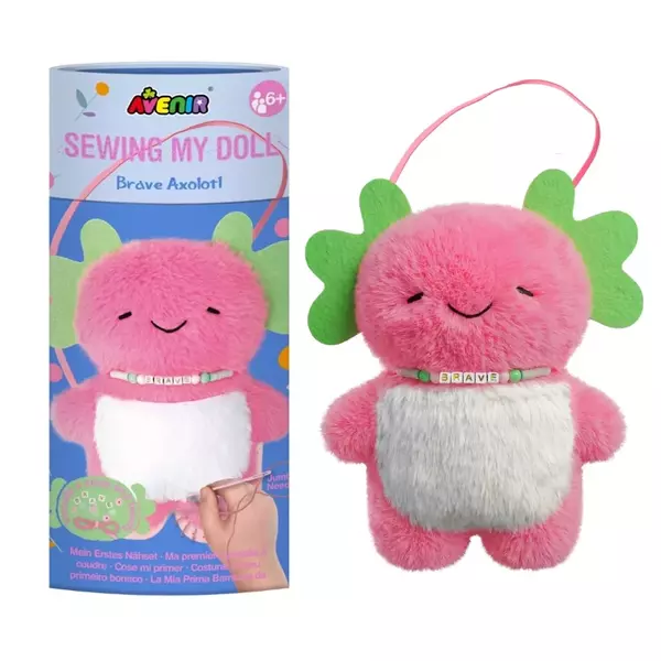 Varrható plüss nyaklánccal - Axolotl 