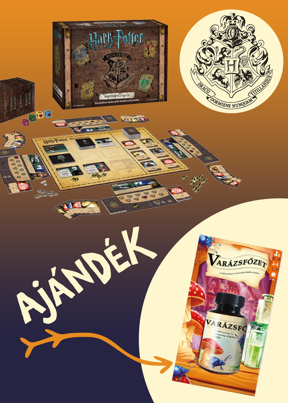 Harry Potter társas mellé ajándék Varázsfőzet!