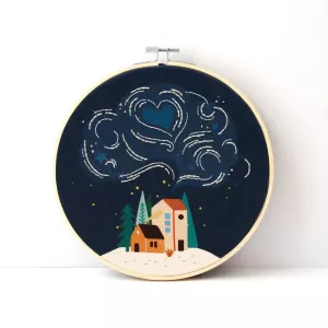 Hímzőkészlet - Éjszaka - 20 cm